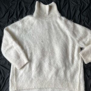 Super Cozy White Turtleneck Sweater